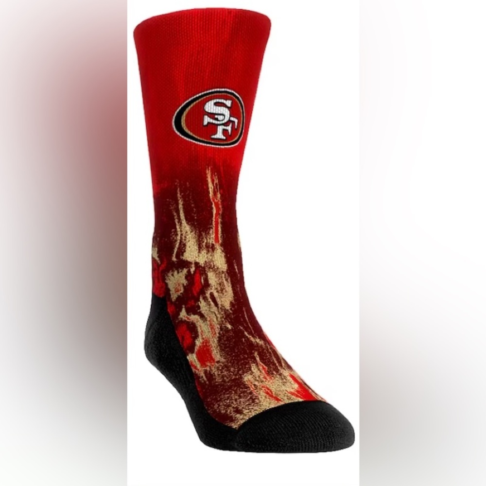 Men's Rock Em Socks San Francisco 49ers Flame Socks Sz. L/LX 9-13